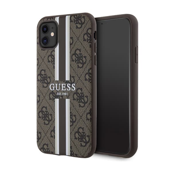 Guess 4G Printed Stripes MagSafe - iPhone 11 cover (brun)
