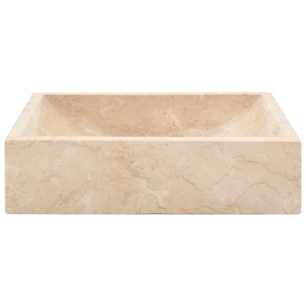 vidaXL Handfat, 45x30x12 cm, Marmor, Krämfärgad högglans