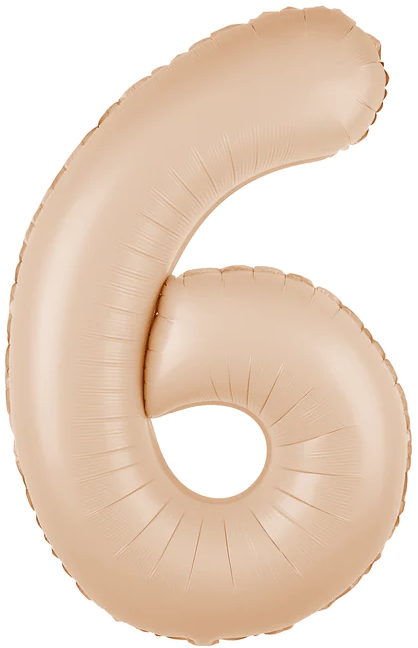 Folieballong nummer 6 karamell 100cm
