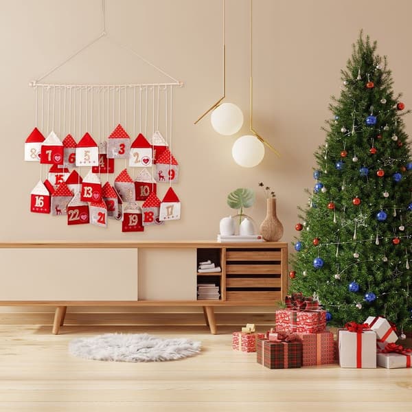 Adventskalender filt rød 70x60 cm