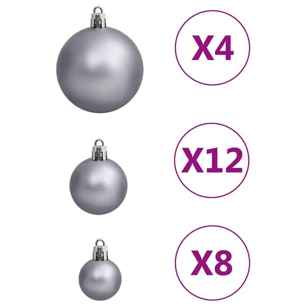 vidaXL 111-delars julgranskulor, vit och grå, polystyren