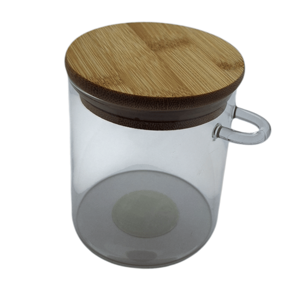 GLASBEHOLDER 400 ml KRUS MED BAMBUS LÅG OG SKEE