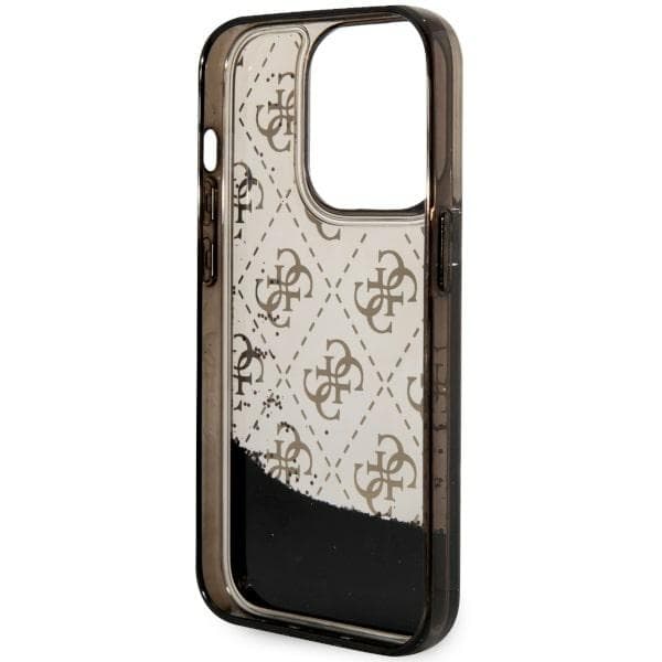 Guess GUHCP14LLC4PSGK iPhone 14 Pro 6.1 sort/sort hårdt cover Liquid Glitter 4G Transparent