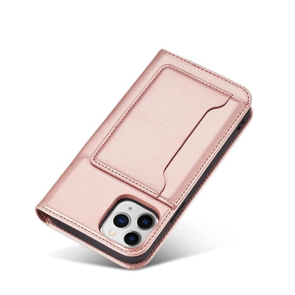 Magnet Kortcover iPhone 12 Pro Etui Kortholder Lyserød