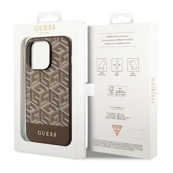 Guess GCube Stripes MagSafe - iPhone 14 Pro cover (brun)