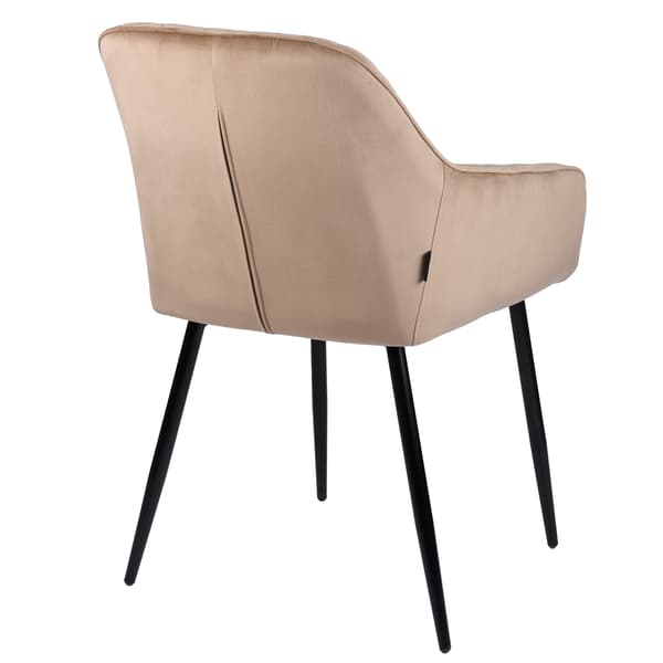RELLO sammetsklädd beige fåtölj