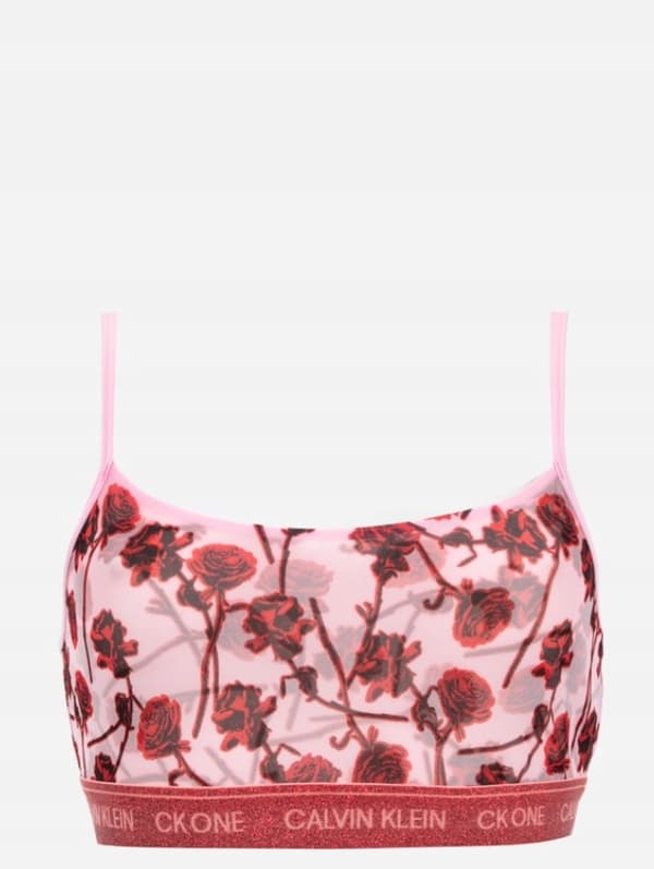 CALVIN KLEIN ROSA MÖNSTERAD BH S 0_5 TIA