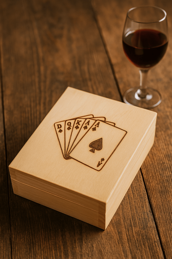 PIATNIK SOLITAIRE EMPIRE -pelikortit puulaatikossa