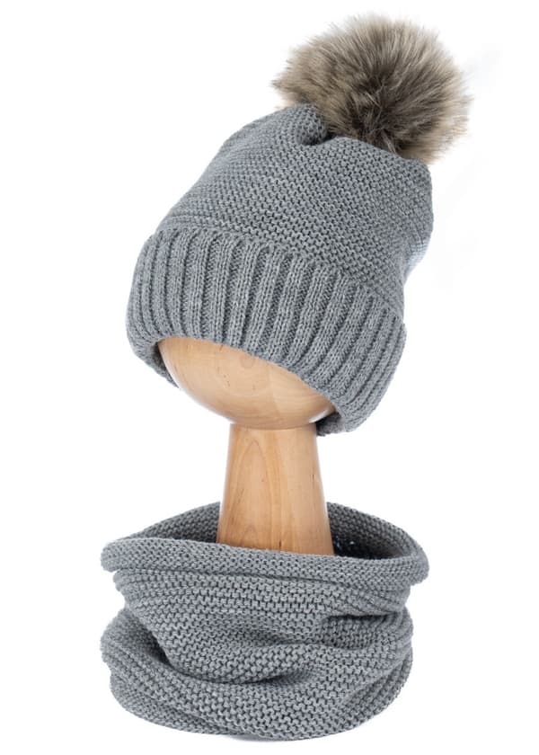 Vinterhue til børn foret med fleece og tørklæde