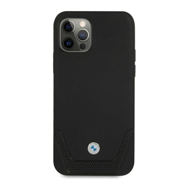 BMW BMHCP12LRSWPK iPhone 12 Pro Max 6.7 sort hårdt cover i læder med perforering