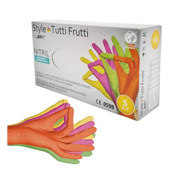 Nitrilhandskar S färgade AMPRI Style Tutti Frutti 96 st
