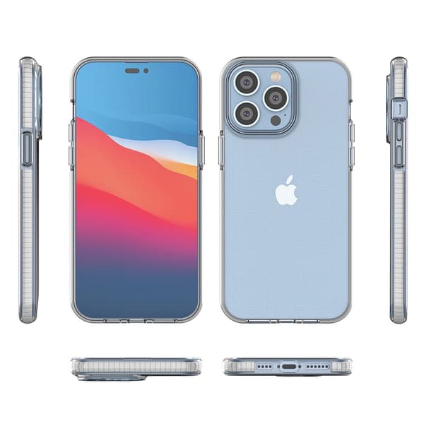 Spring Cover iPhone 14 Pro Max Silikone Cover med Ramme Lyseblå