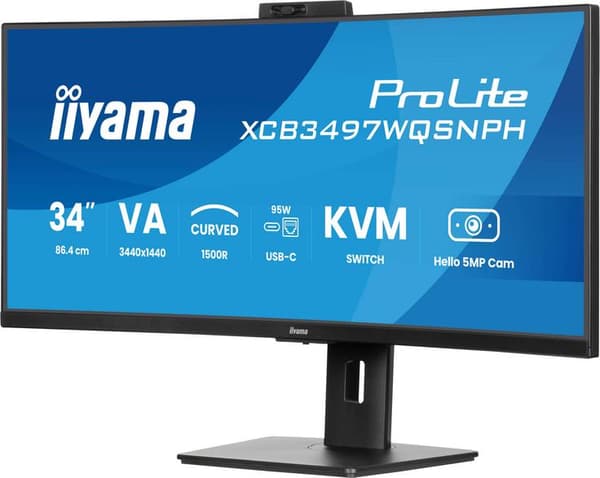 Monitor IIYAMA ProLite XCB3497WQSNPH-B1 32 UWQHD VA 0.4ms 120Hz Sort