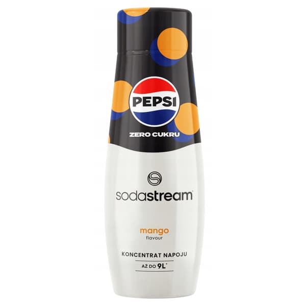 Sodastream-tiivisteen setti, 2 Pepsi Max Mango Zero Sugar -laihdutussiirappia