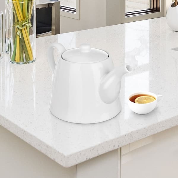 Porcelænskande til kaffe og te hvid 2 liter