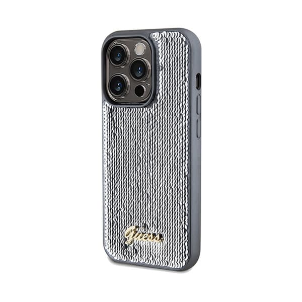 Guess Sequin Script Metal - iPhone 14 Pro Max cover (sølv)