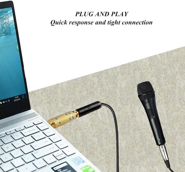 JACK-ADAPTER 3,5 mm TIL 6,35 mm STEREO AUX-ADAPTER GULD