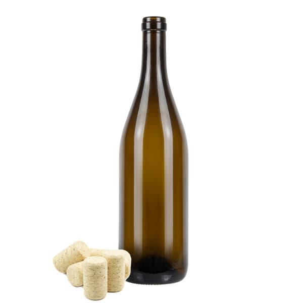 10x BURGUNDY 0,75L glasvinflaskor med kork