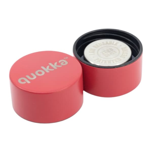Quokka Solid med rem - 630 ml termokande i rustfrit stål med rem (kirsebærrød)