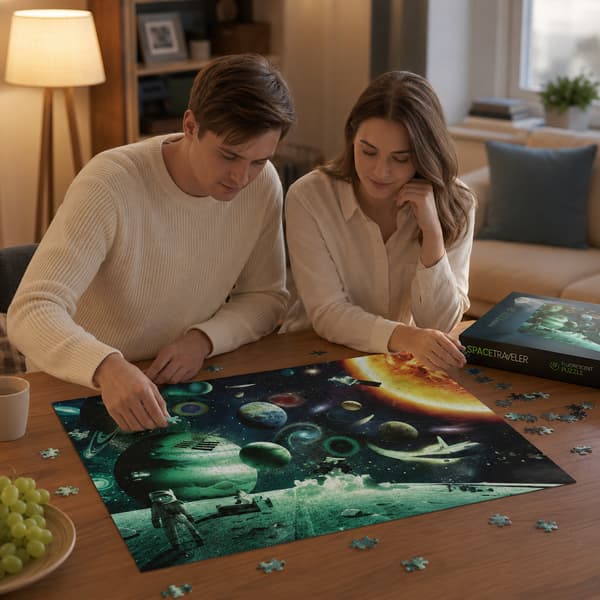 Astronaut Fluorescerende Puslespil 1000 brikker til Voksne