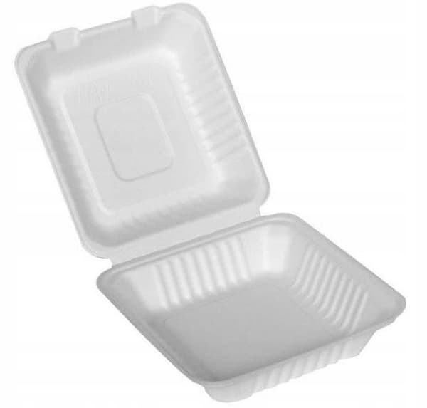 Måltidsbehållare ECO av rörsocker odelad 22x22x7cm 50 st