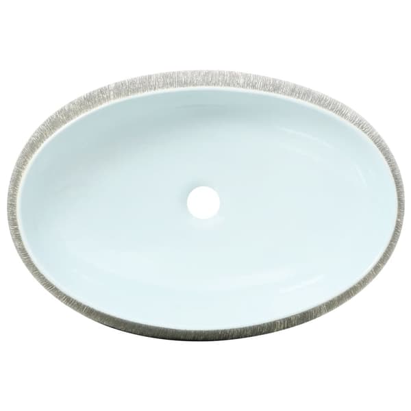 vidaXL bordvask, grå og blå, oval, 59x40x15 cm