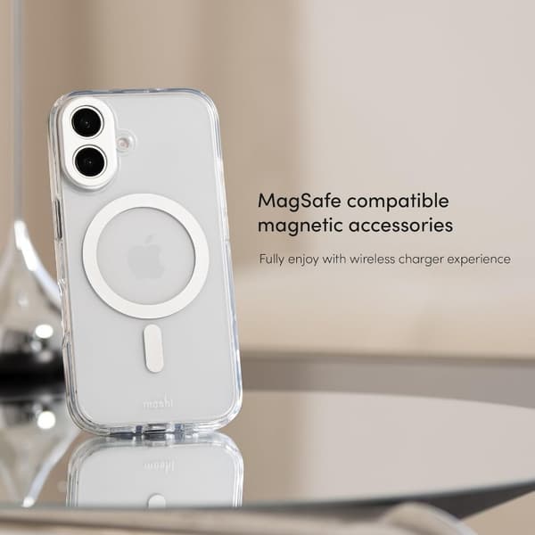Moshi iGlaze MagSafe - iPhone 16 Pro Max -kotelo (Luna Silver)