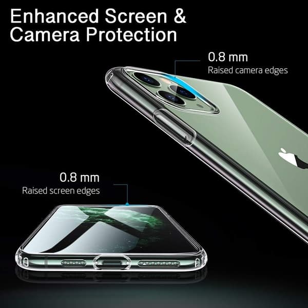 FODRAL TILL APPLE IPHONE 11 PRO SKAL TRANSPARENT SILIKONBAKSIDA A2160