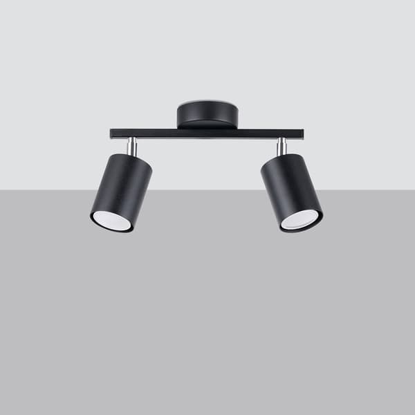 Loftlampe Lemmi 2 GU10 sort Sollux SL.1127