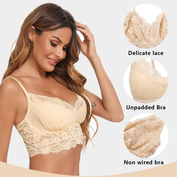 PEHMEÄ BEIGE PITSI RINTALIIVIT PIKKUHOUSU
