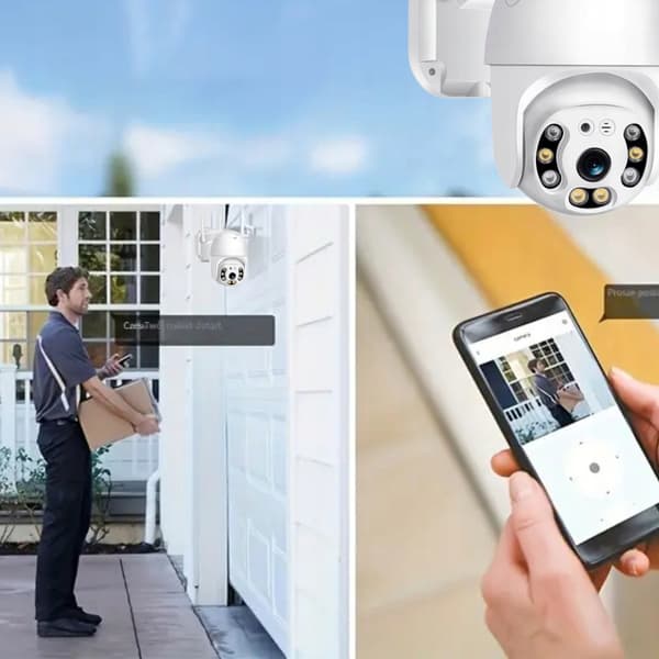 Langaton, pyörivä ulkokäyttöön tarkoitettu IP-kamera FULL HD SIM-kortilla