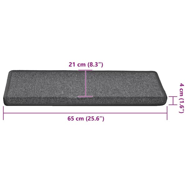 vidaXL Trappmattor 30 st 65x21x4 cm mörkgrå