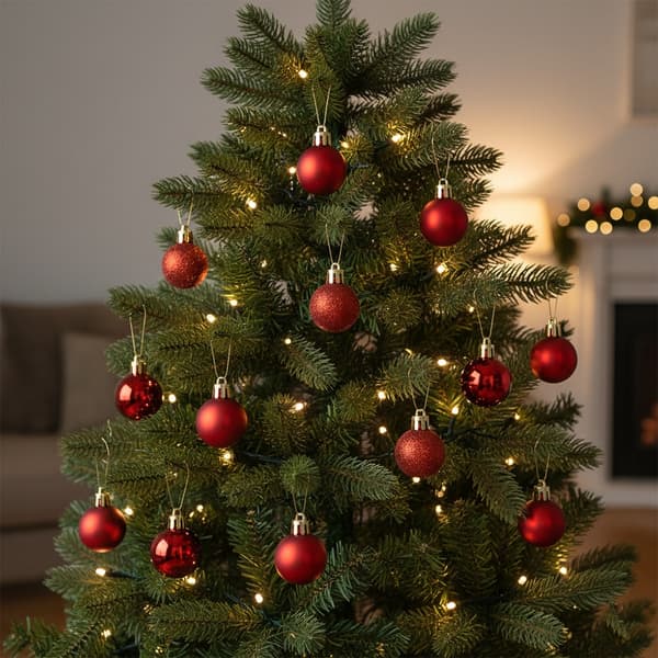 Obrytbara röda julgransbollar 3 cm 24 st