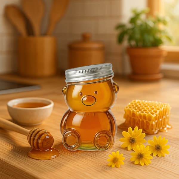 Glaskrukke BAMSE 30ml GLAS TIL HONNINGSYLTE MINI GAVEBEHOLDER