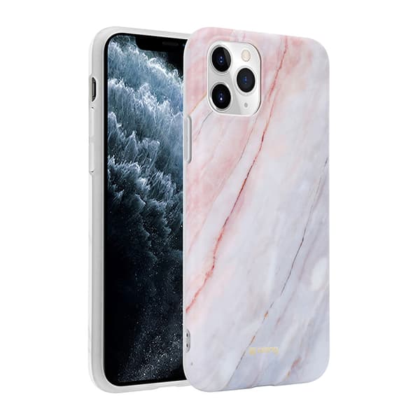 Crong Marmor Etui - iPhone 11 Pro Etui (Pink)