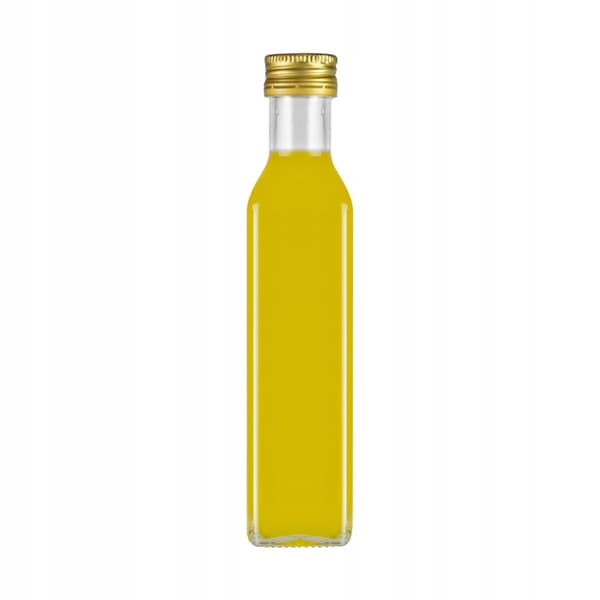 10x Flaskor MARASCA SQUARE CLEAR 250 ml för olivolja, tinkturer, vin, juice