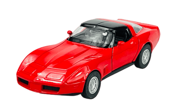 WELLY 1982 CHEVROLET CORVETTE COUPE PUNAINEN 1:34 43716