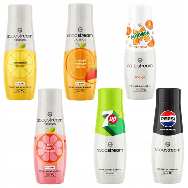 SODASTREAM PEPSI MAX SIRUP, 7UP FREE, MIRINDA ZERO, MANGO, GRAPEFRUGT, CITRON