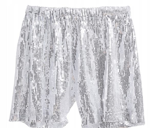 Paljettshorts silver 80-tal 90-tal disco karneval bal storlek L