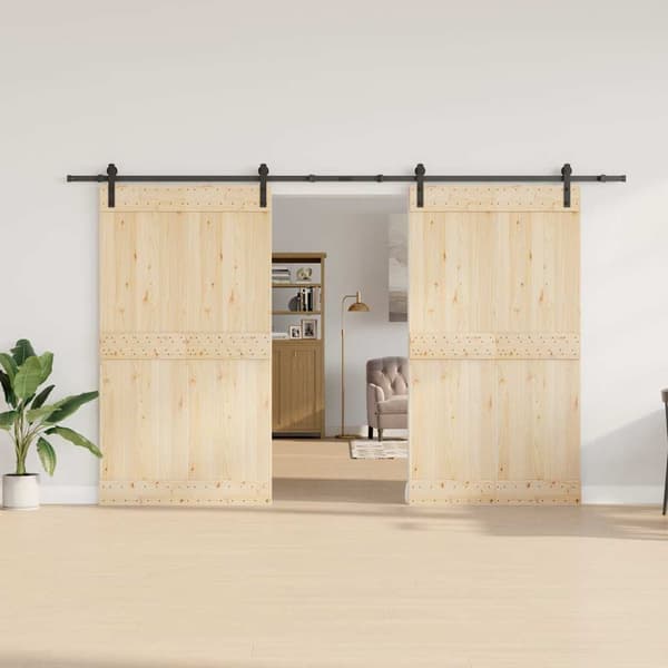 vidaXL Skjutdörrsinstallationssystem, 366 cm, Stål, Svart