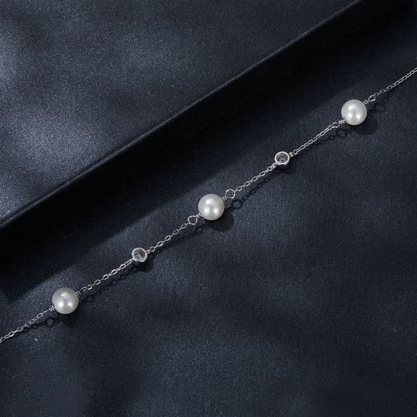 925 Silver Moissanit Armband med 0,1 ct Pärlor