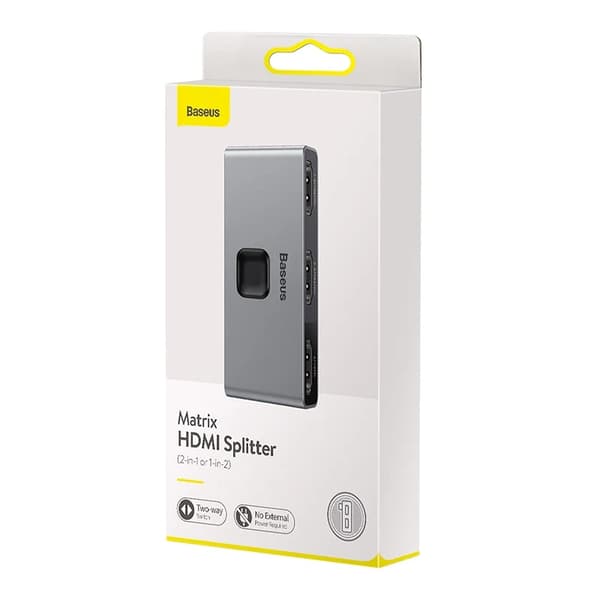 Baseus Matrix tovejs HDMI-splitter/kabel, 2x1/1x2, 4K