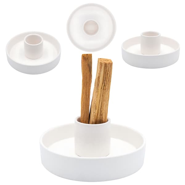 Palo Santo Stand - Fumo White Ceramic Stand