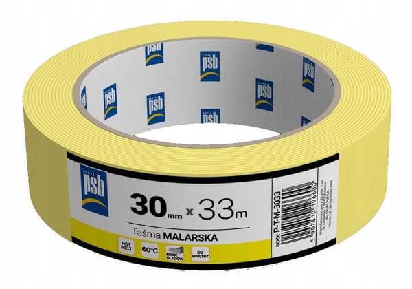 Gul maskeringstejp PSB 30mm x 33m