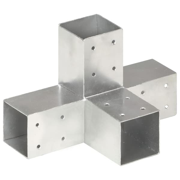 vidaXL X-formet stolpeforbindelse galvaniseret metal 71x71 mm