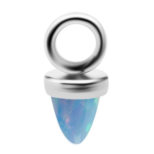 Titaniumvedhæng med blå opal - Sølv - D-058