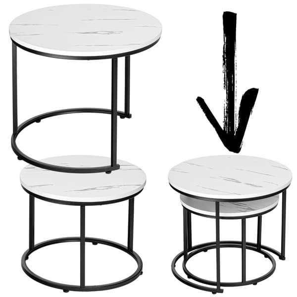 Set med två Galen Small loftbord i vit marmor