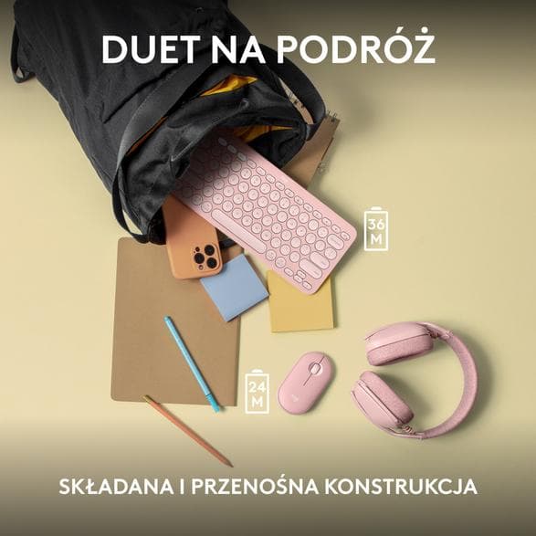 LOGITECH Pebble 2 Combo Tangentbord + Mus Set Rosa 920-012241