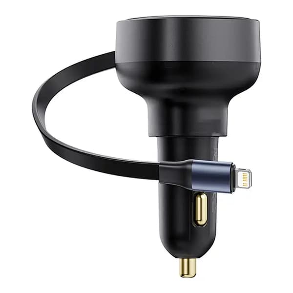 Baseus Enjoyment Pro billaddare med Lightning + USB-C-kabel, 55W (svart)