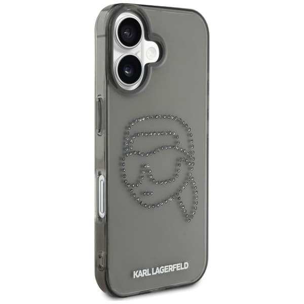 Karl Lagerfeld IML Rhinestones Karl Head-etui til iPhone 16, sort